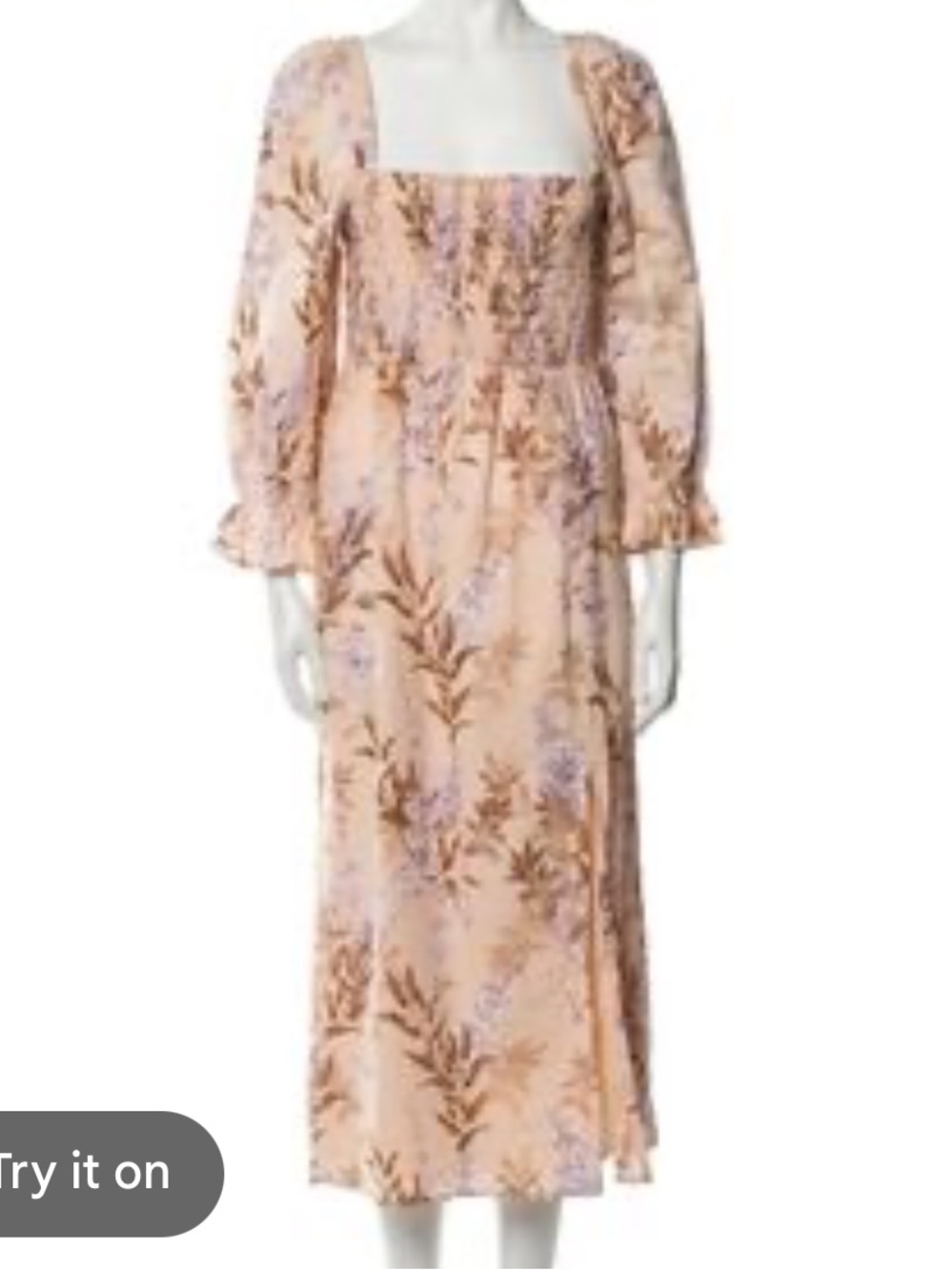 House of Harlow woamns Angeline Floral Square-Neck Midi Dress in Blush size M